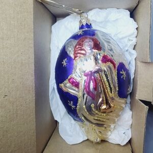 New European Art Glass Potpourri Designs Ornament Poland 6.5” Heavenly Angel